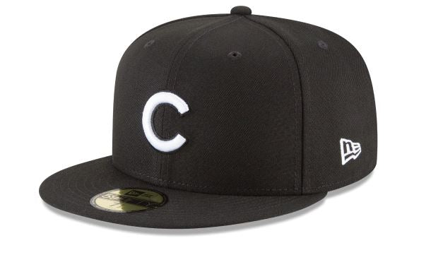 CHICAGO CUBS NEW ERA BASIC COLLECTION FITTED 59FIFTY-BLACK AND WHITE