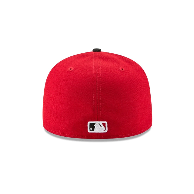 CINCINNATI REDS NEW ERA ROAD AUTHENTIC COLLECTION 59FIFTY FITTED-ON-FIELD COLLECTION-RED/BLACK