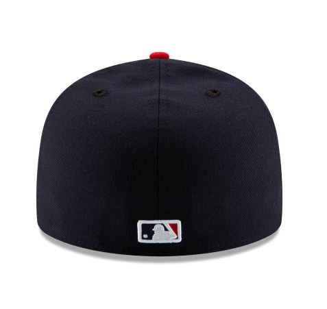 CLEVELAND INDIANS NEW ERA HOME AUTHENTIC COLLECTION 59FIFTY FITTED-ON-FIELD COLLECTION-NAVY/RED