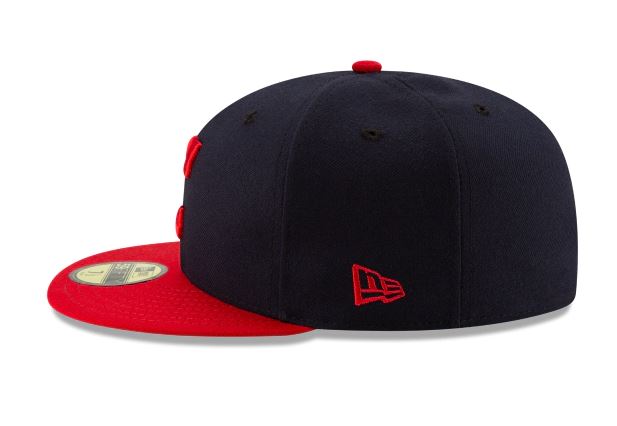 CLEVELAND INDIANS NEW ERA HOME AUTHENTIC COLLECTION 59FIFTY FITTED-ON-FIELD COLLECTION-NAVY/RED