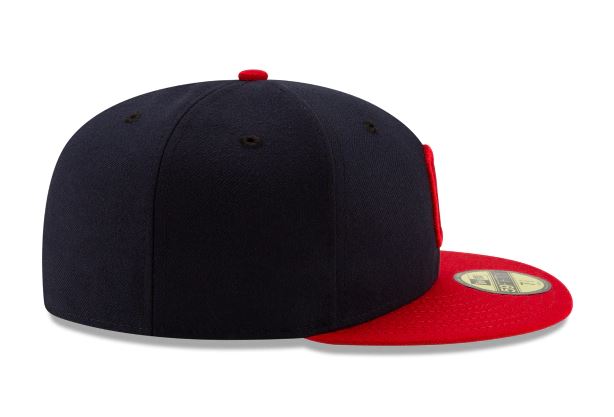 CLEVELAND INDIANS NEW ERA HOME AUTHENTIC COLLECTION 59FIFTY FITTED-ON-FIELD COLLECTION-NAVY/RED