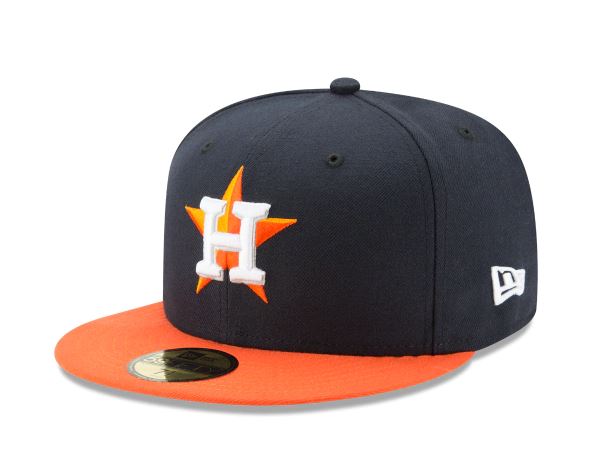 HOUSTON ASTROS NEW ERA ROAD AUTHENTIC COLLECTION 59FIFTY FITTED-ON-FIELD COLLECTION-NAVY/ORANGE