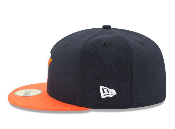 HOUSTON ASTROS NEW ERA ROAD AUTHENTIC COLLECTION 59FIFTY FITTED-ON-FIELD COLLECTION-NAVY/ORANGE