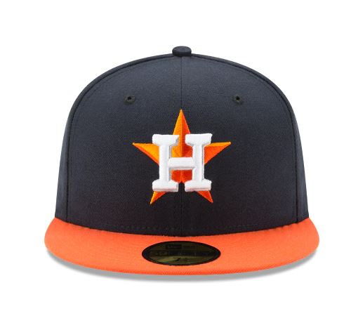 HOUSTON ASTROS NEW ERA ROAD AUTHENTIC COLLECTION 59FIFTY FITTED-ON-FIELD COLLECTION-NAVY/ORANGE