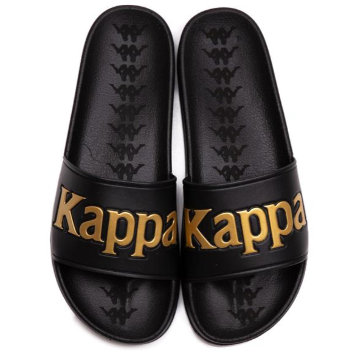 KAPPA 222 BANDA ADAM 9 SLIDES - BLACK YELLOW GOLD