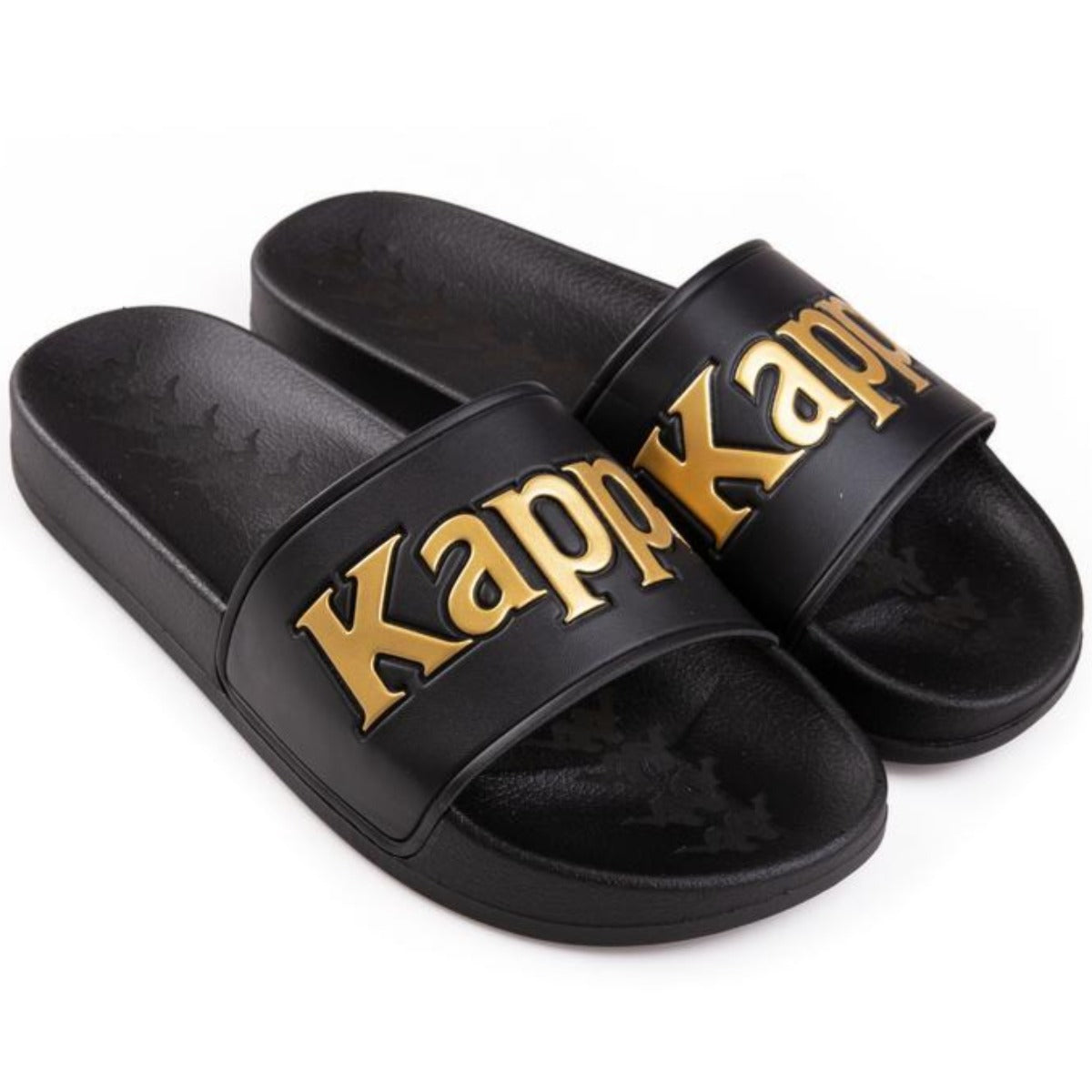 KAPPA 222 BANDA ADAM 9 SLIDES - BLACK YELLOW GOLD