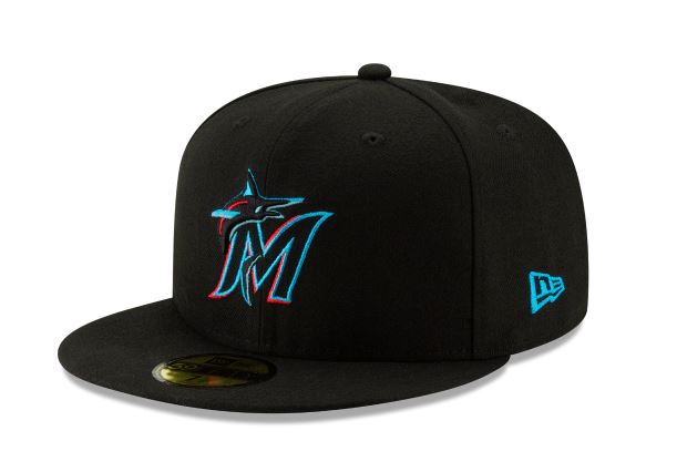 MIAMI MARLINS NEW ERA HOME AUTHENTIC COLLECTION 59FIFTY FITTED-ON-FIELD COLLECTION-BLACK