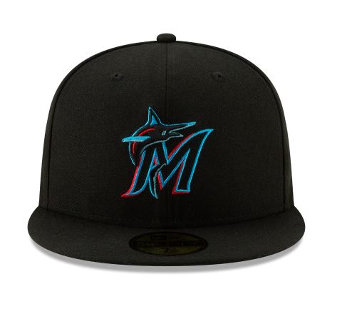 MIAMI MARLINS NEW ERA HOME AUTHENTIC COLLECTION 59FIFTY FITTED-ON-FIELD COLLECTION-BLACK