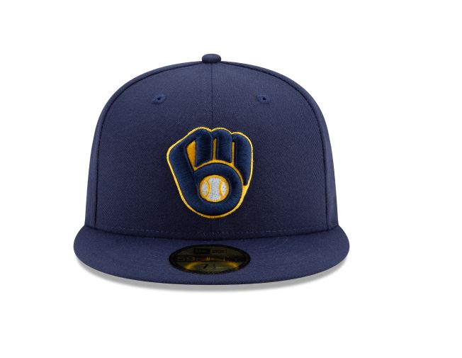 MILWAUKEE BREWERS HOME AUTHENTIC COLLECTION 59FIFTY FITTED-ON-FIELD COLLECTION-NAVY