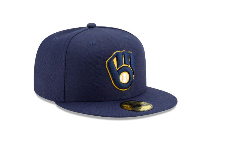 MILWAUKEE BREWERS HOME AUTHENTIC COLLECTION 59FIFTY FITTED-ON-FIELD COLLECTION-NAVY