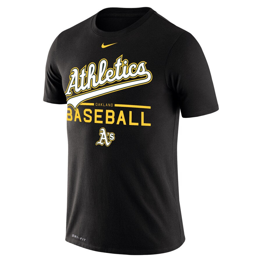 Men's Oakland Athletics Nike Black Practice Performance T-Shirt