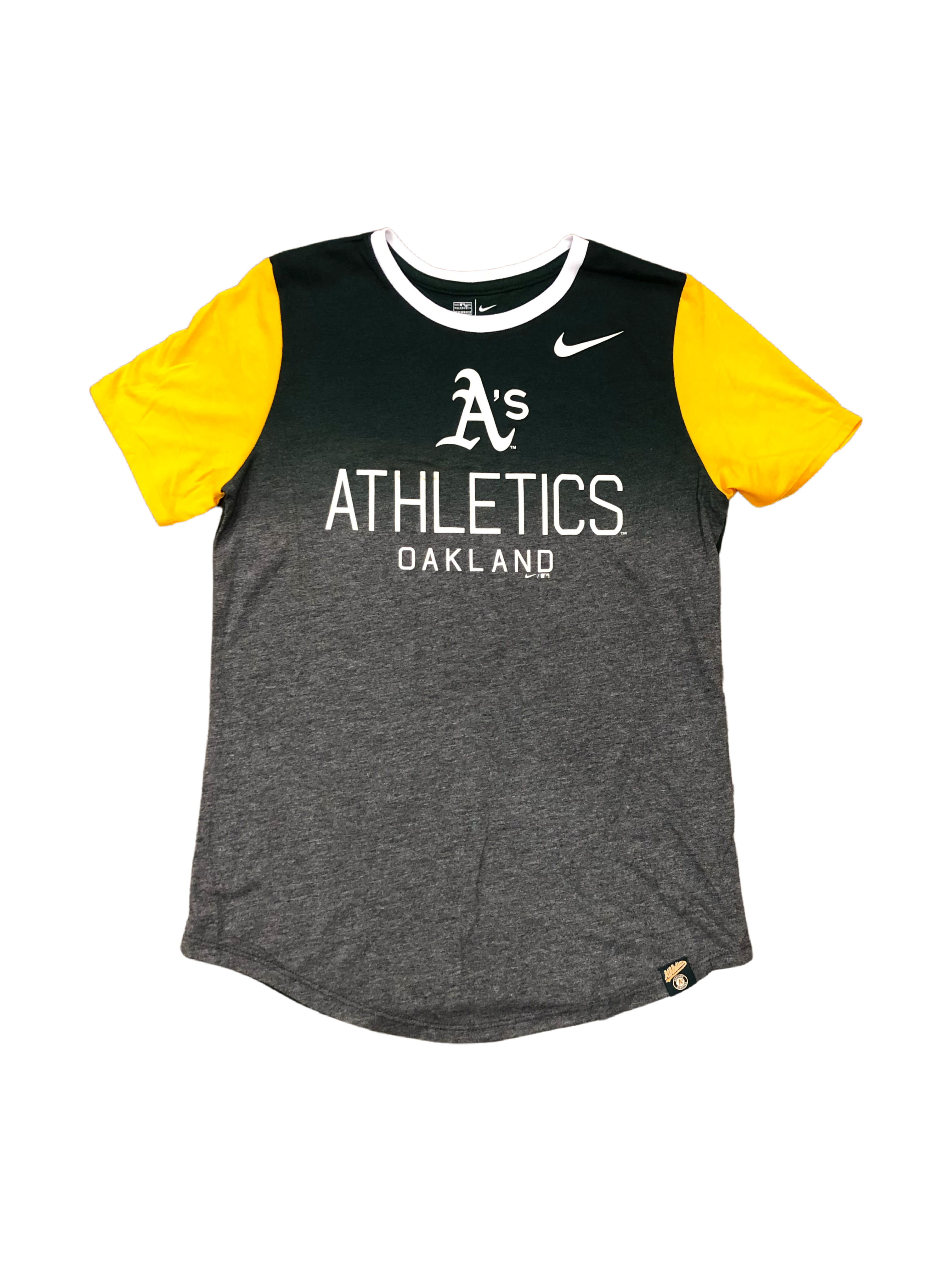 NIKE WOMEN'S OAKLAND ATHLETICS TSHIRT-TRI COLOR