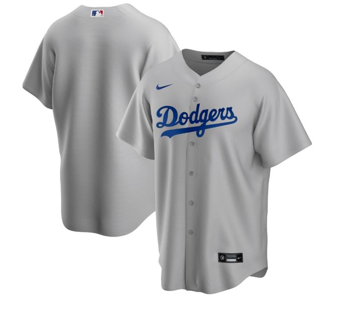 Nike Men's Los Angeles Dodgers Gray Alternate 2020 Replica Team Jersey