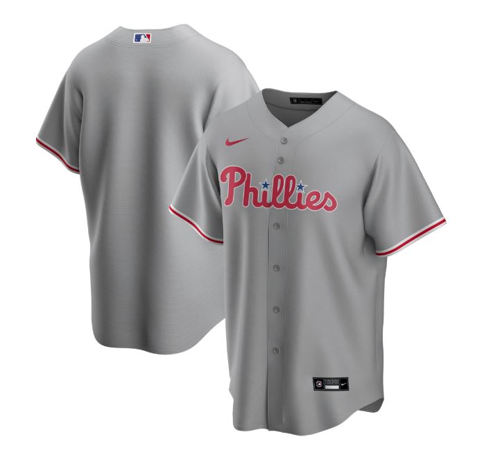 Nike Men's Philadelphia Phillies Gray Road 2020 Replica Team Jersey