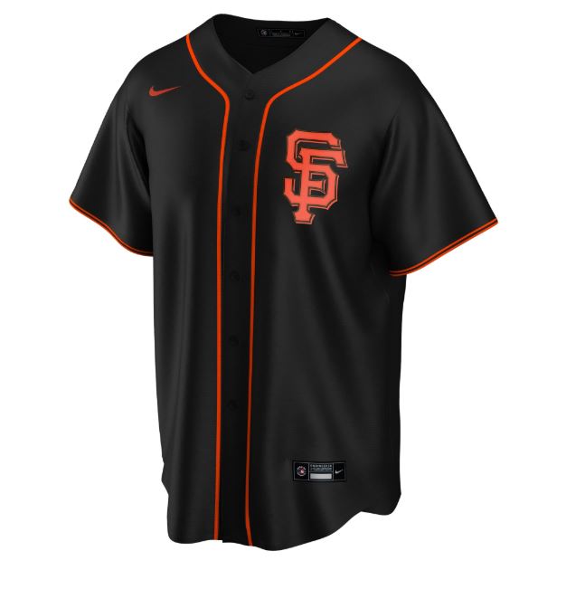 Nike Men's San Francisco Giants Black Alternate 2020 Replica Team Jersey