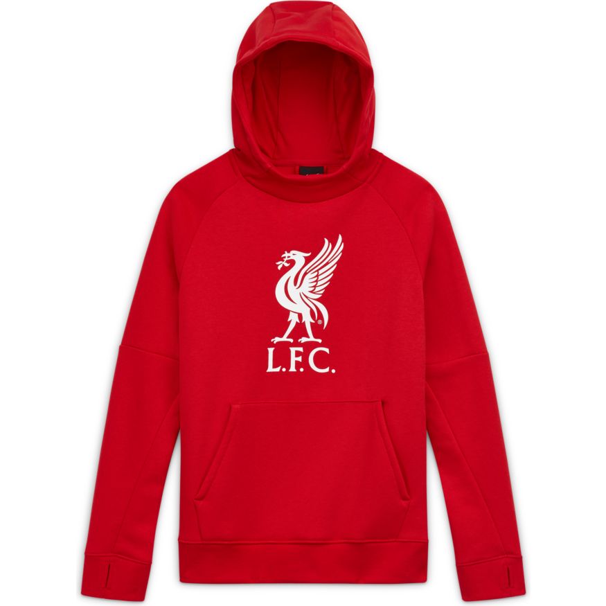 Nike Youth Liverpool F.C Fleece Pullover Soccer Hoodie-Red