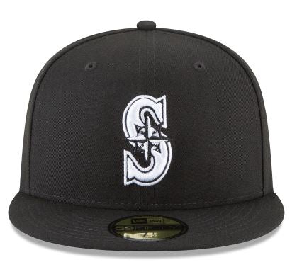 NEW ERA SEATTLE MARINERS BASIC COLLECTION FITTED 59FIFTY-BLACK AND WHITE