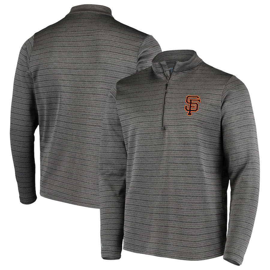 San Francisco Giants Antigua Frontier Quarter-Zip Pullover Jacket - Gray