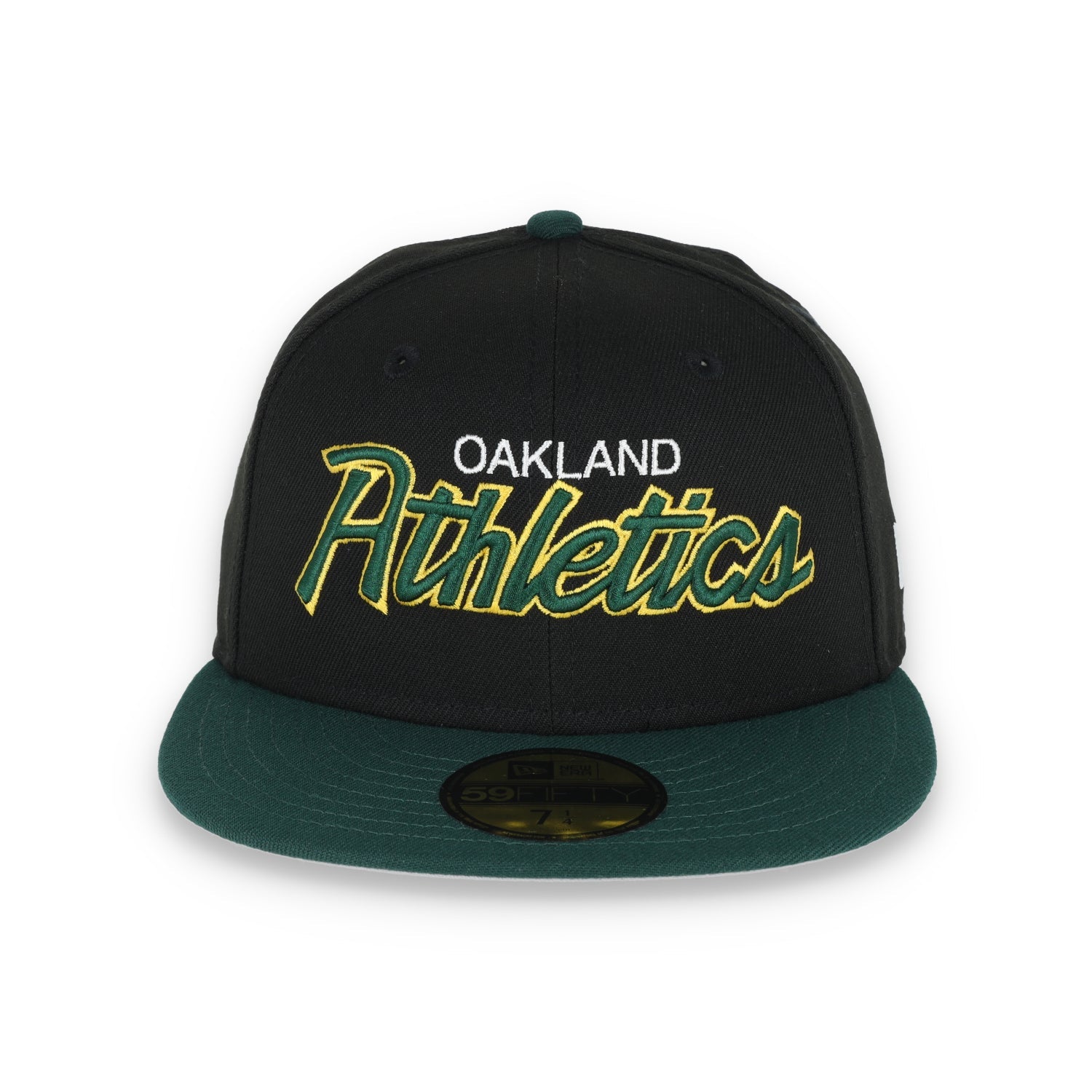 New Era 59Fifty Oakland Athletics SCRIPT CAP- BLK/GRN