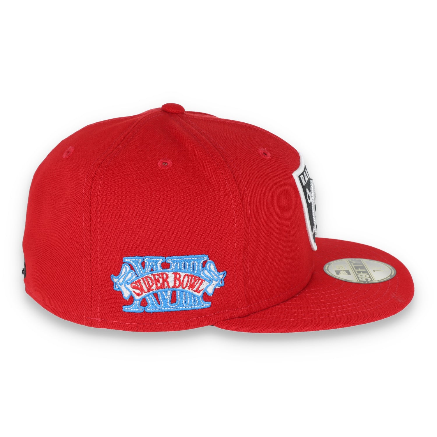 New Era Las Vegas Raiders Shield XVIII Side Patch 59FIFTY Fitted Hat-RED