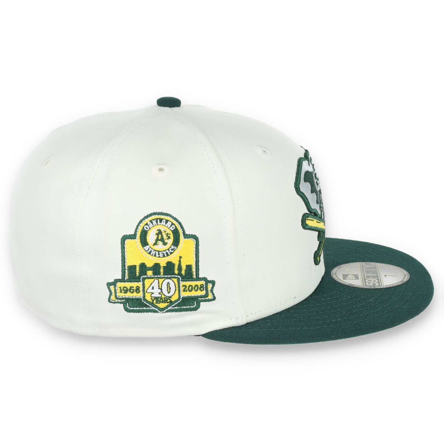 New Era Oakland Athletics 40th Anniversary Patch 59FIFTY Fitted Ivory Hat