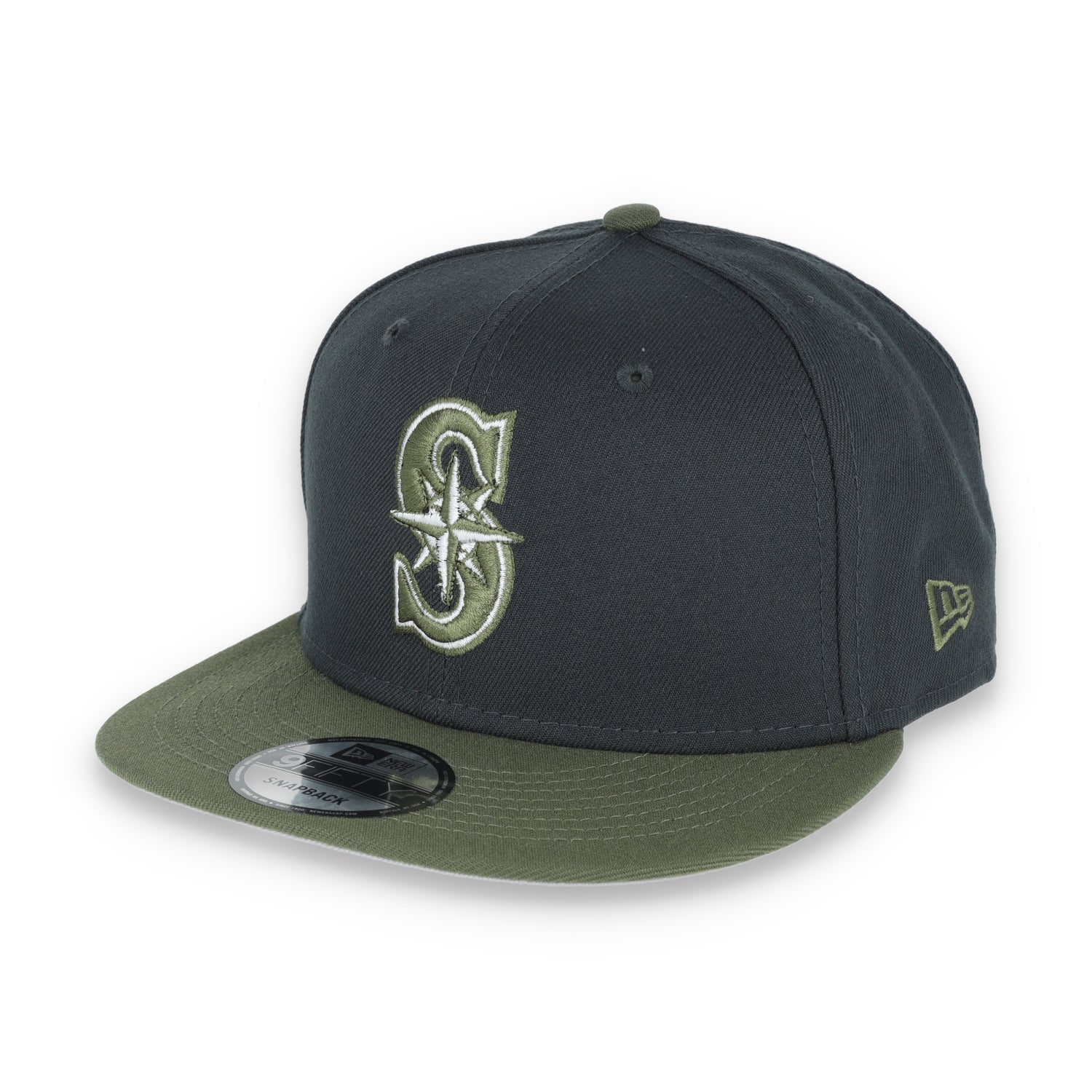 New Era Seattle Mariners 2-Tone Color Pack 9FIFTY Snapback Hat-Grey/Olive