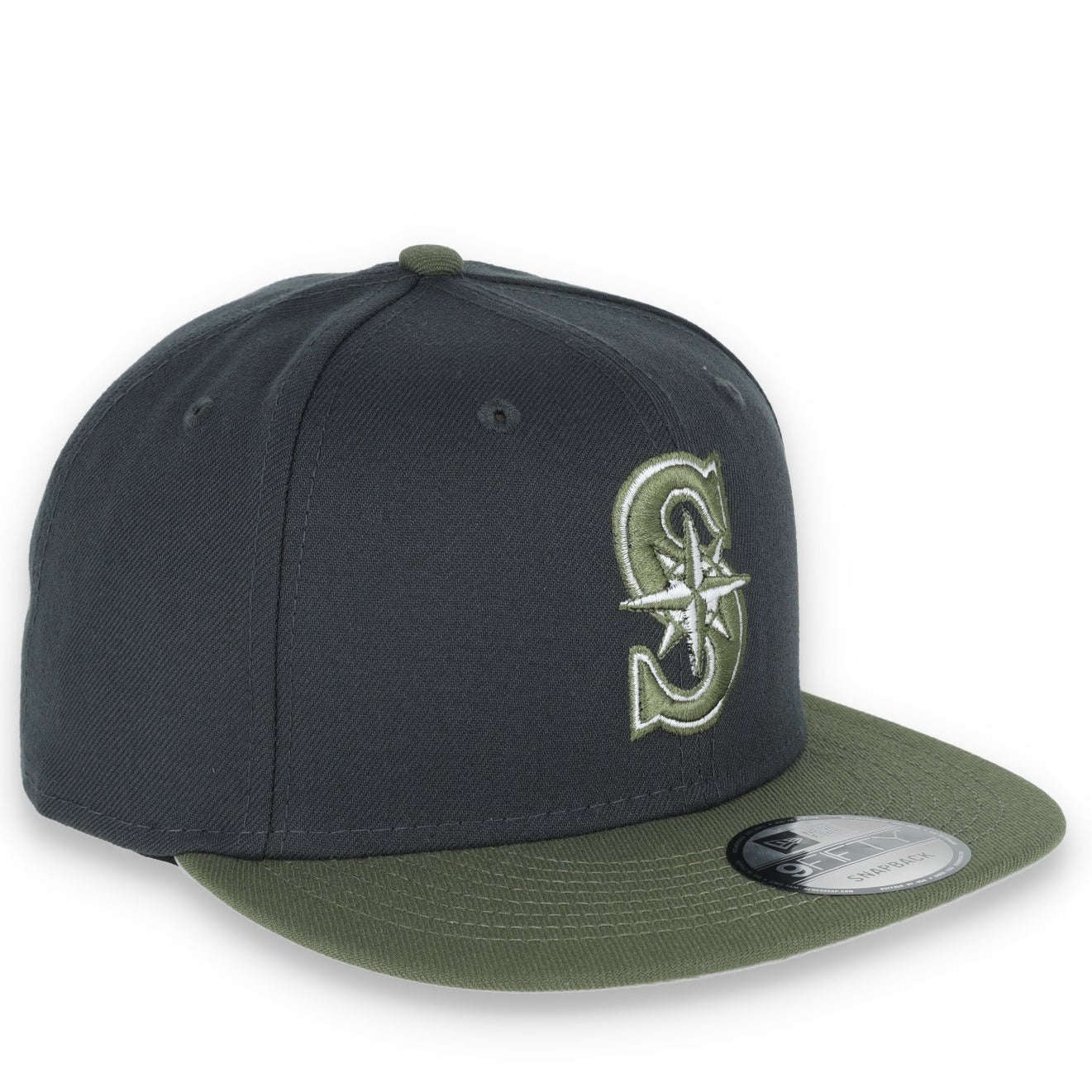 New Era Seattle Mariners 2-Tone Color Pack 9FIFTY Snapback Hat-Grey/Olive