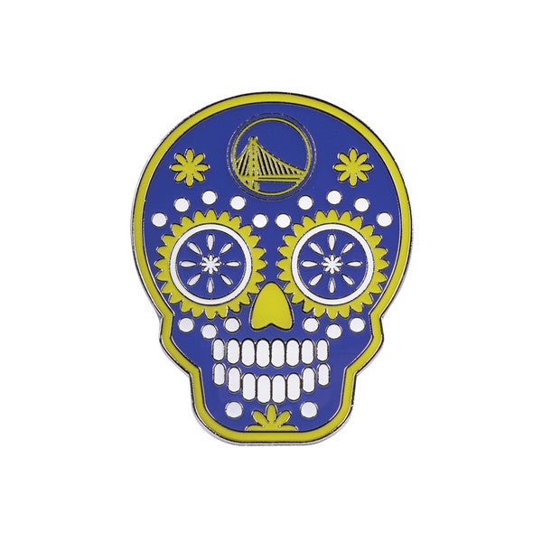 GOLDEN STATE WARRIORS LAPEL PIN SUGAR SKULL