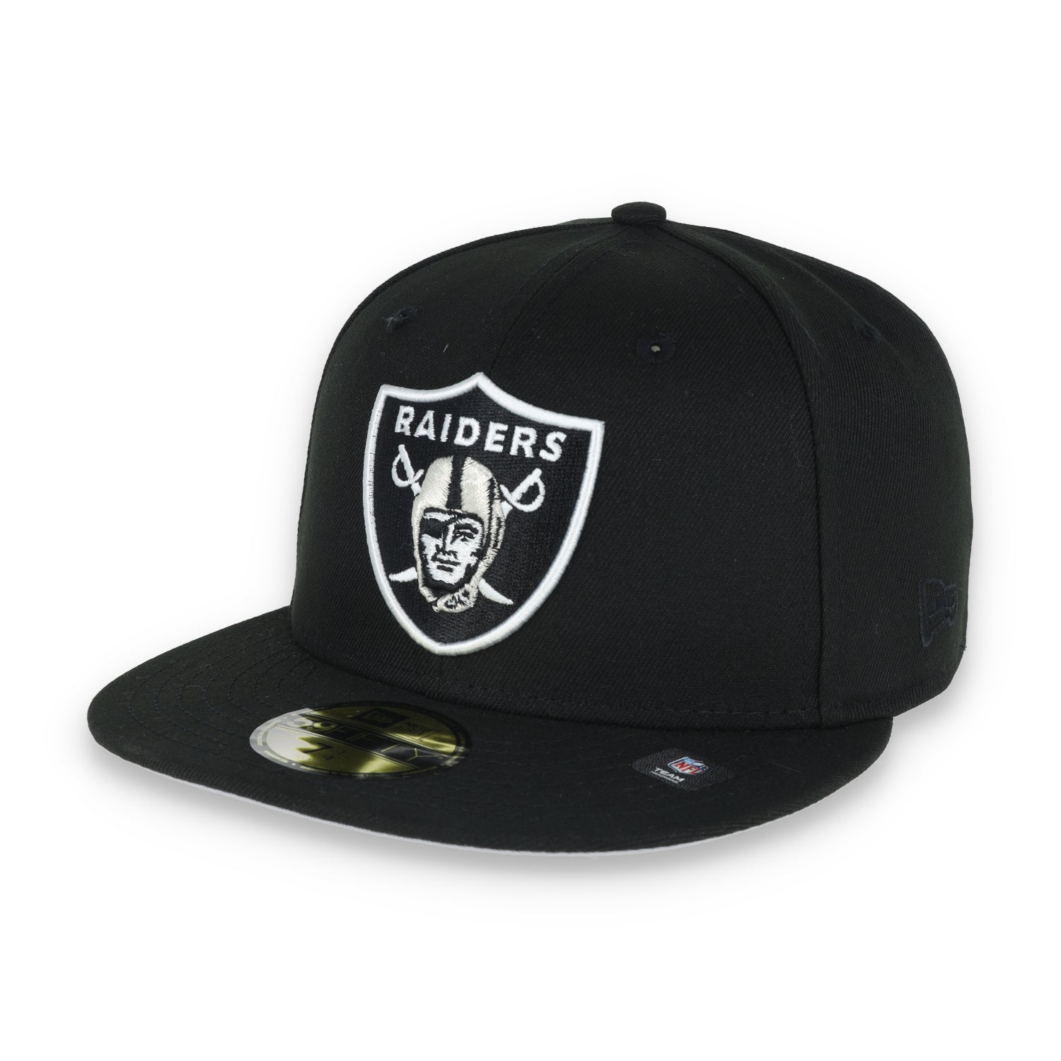 Las Vegas Raiders Shield 60th Anniversary Side Patch New Era 59Fifty Fitted-Black/White