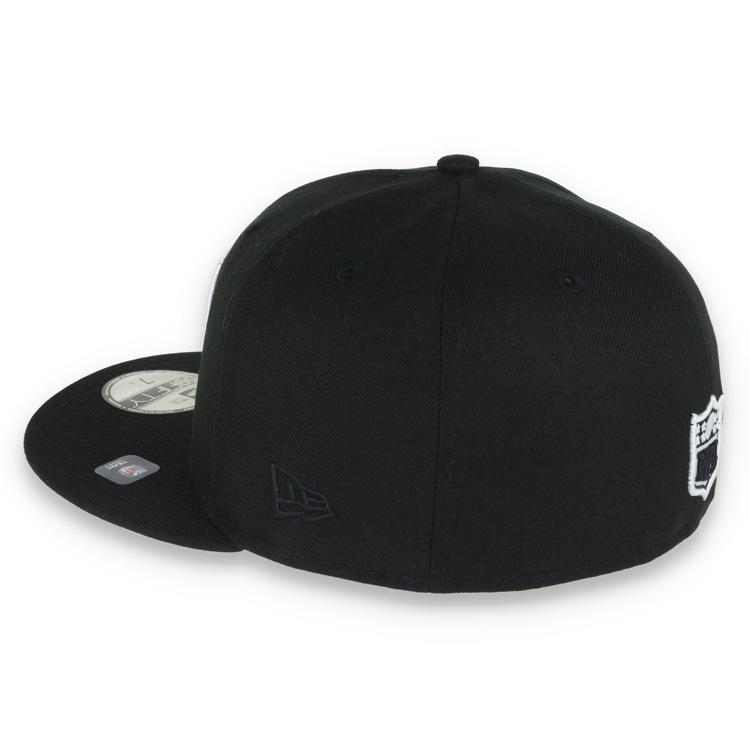 Las Vegas Raiders Shield 60th Anniversary Side Patch New Era 59Fifty Fitted-Black/White