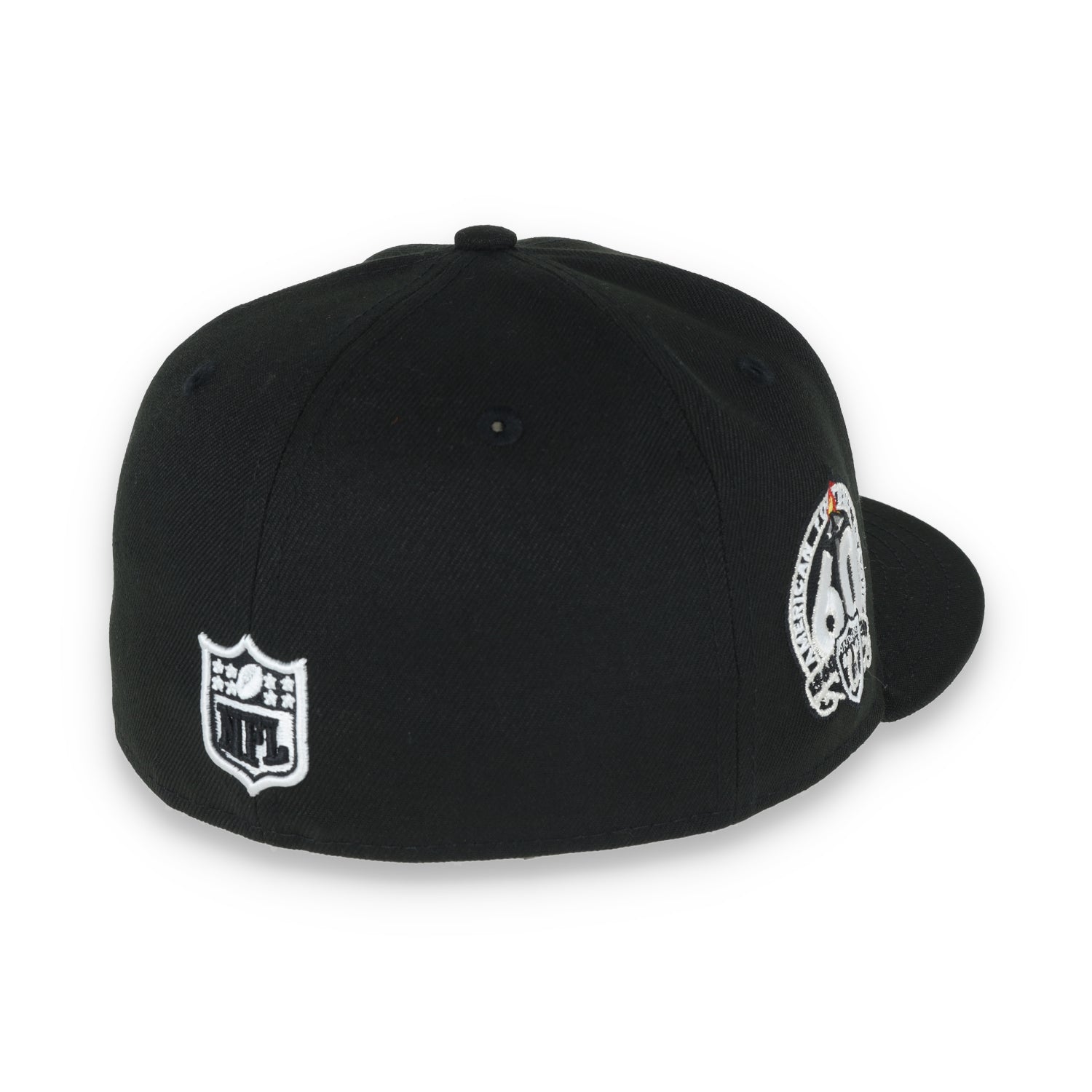 Las Vegas Raiders Shield 60th Anniversary Side Patch New Era 59Fifty Fitted-Black/White