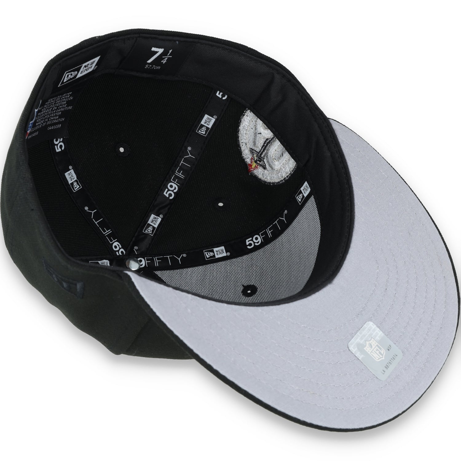 Las Vegas Raiders Shield 60th Anniversary Side Patch New Era 59Fifty Fitted-Black/White