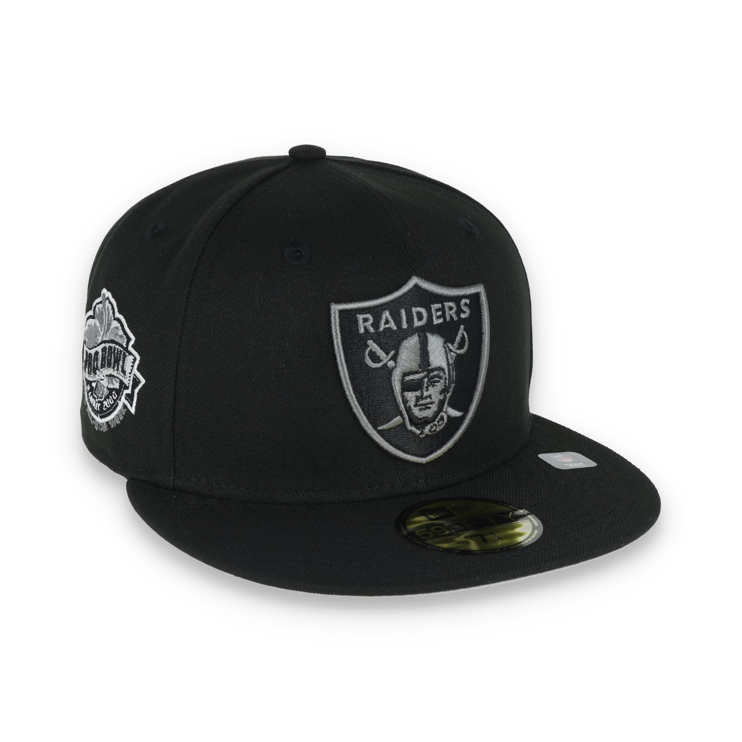 Las Vegas Raiders Shield 2000 Hawaii Pro Bowl Side Patch New Era 59Fifty Fitted-Black/Grey