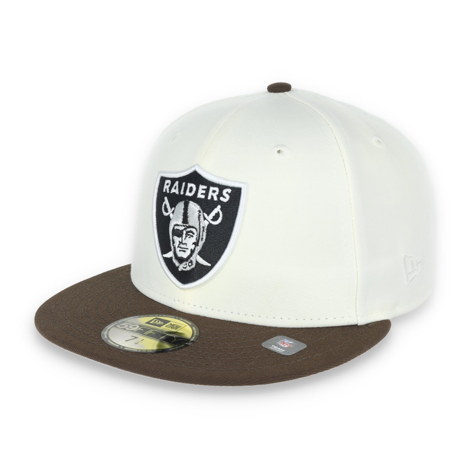 Las Vegas Raiders Shield 1980 Hawaii Pro Bowl Side Patch New Era 59Fifty Fitted-Chrome/Walnut