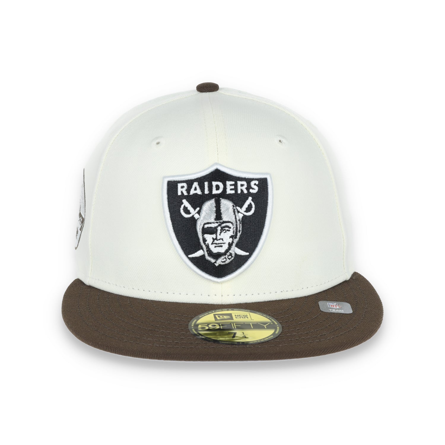 Las Vegas Raiders Shield 1980 Hawaii Pro Bowl Side Patch New Era 59Fifty Fitted-Chrome/Walnut