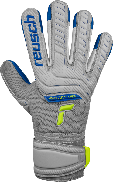 REUSCH JUNIOR ATTRAKT GRIP EVOLUTION FINGER SUPPORT-GREY/WHITE