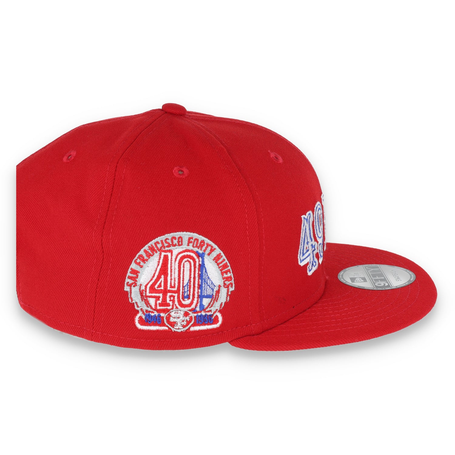 SAN FRANCISCO 49ERS 40TH ANNIVERSARY SIDE PATCH NEW ERA 9FIFTY SNAPBACK-RED