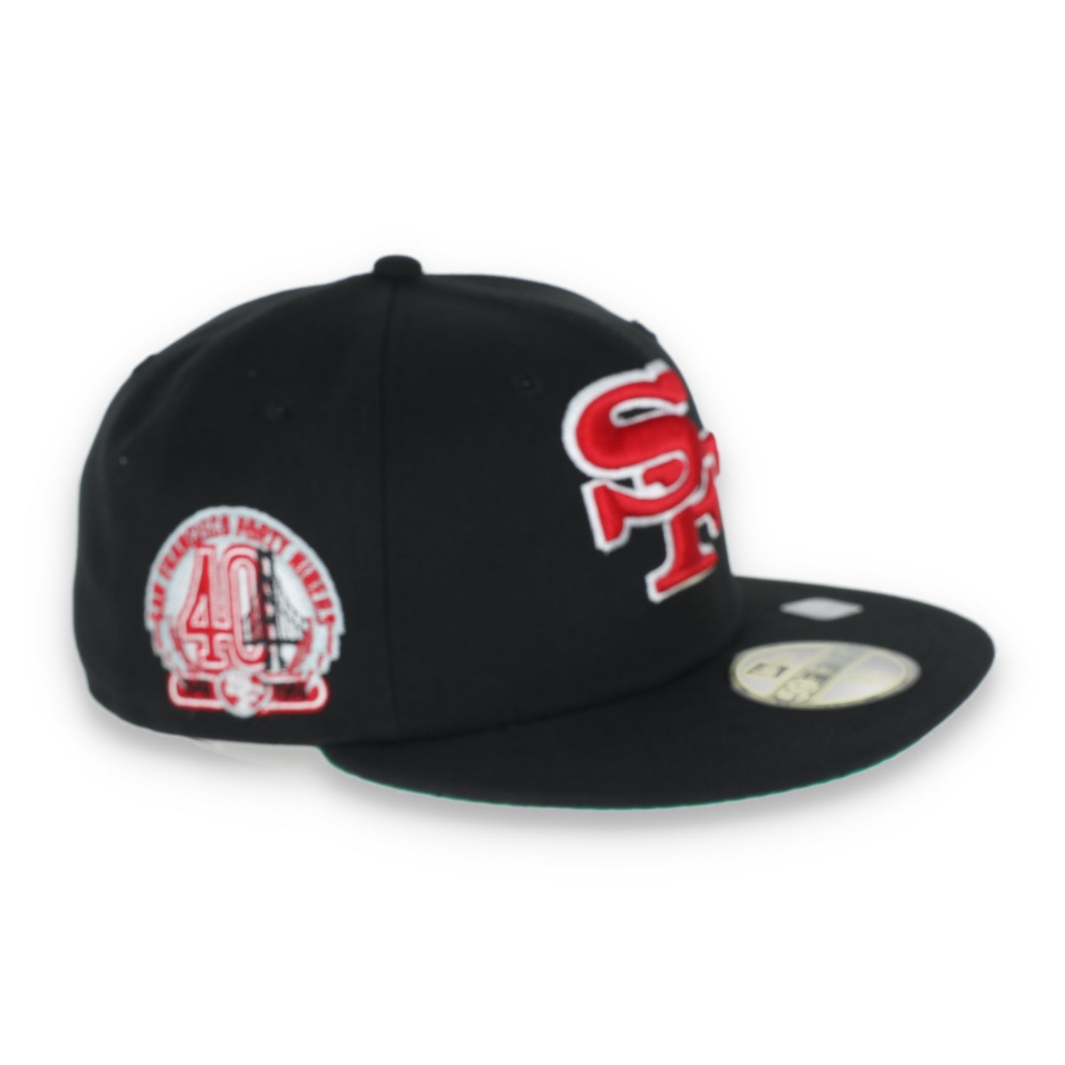 NEW ERA SAN FRANCISCO 49ERS ELEMENT 40TH ANNIVERSARY SIDE PATCH 59FIFTY FITTED HAT-BLACK