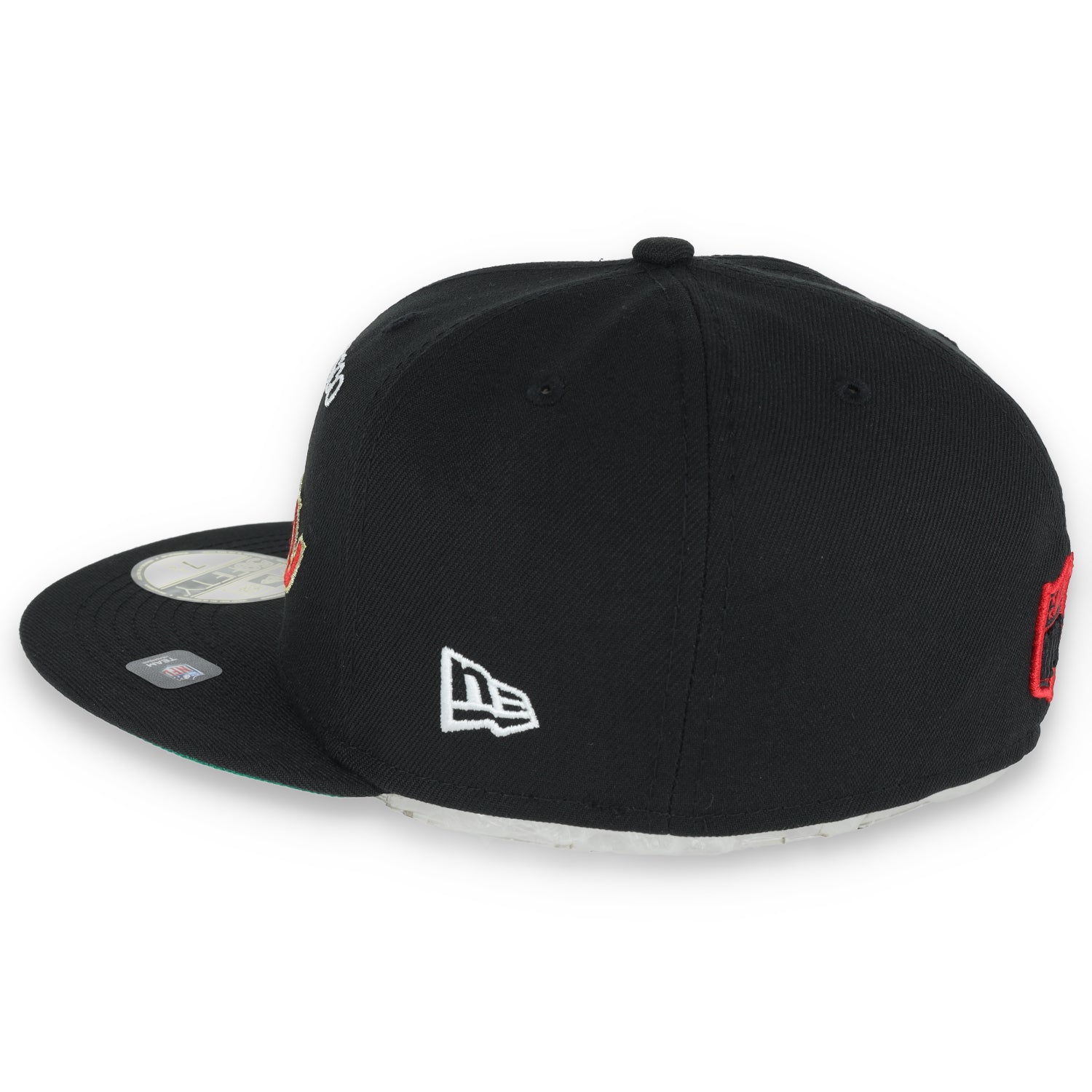 NEW ERA SAN FRANCISCO 49ERS SCRIPT 40TH ANNIVERSARY SIDE PATCH 59FIFTY FITTED HAT-BLACK