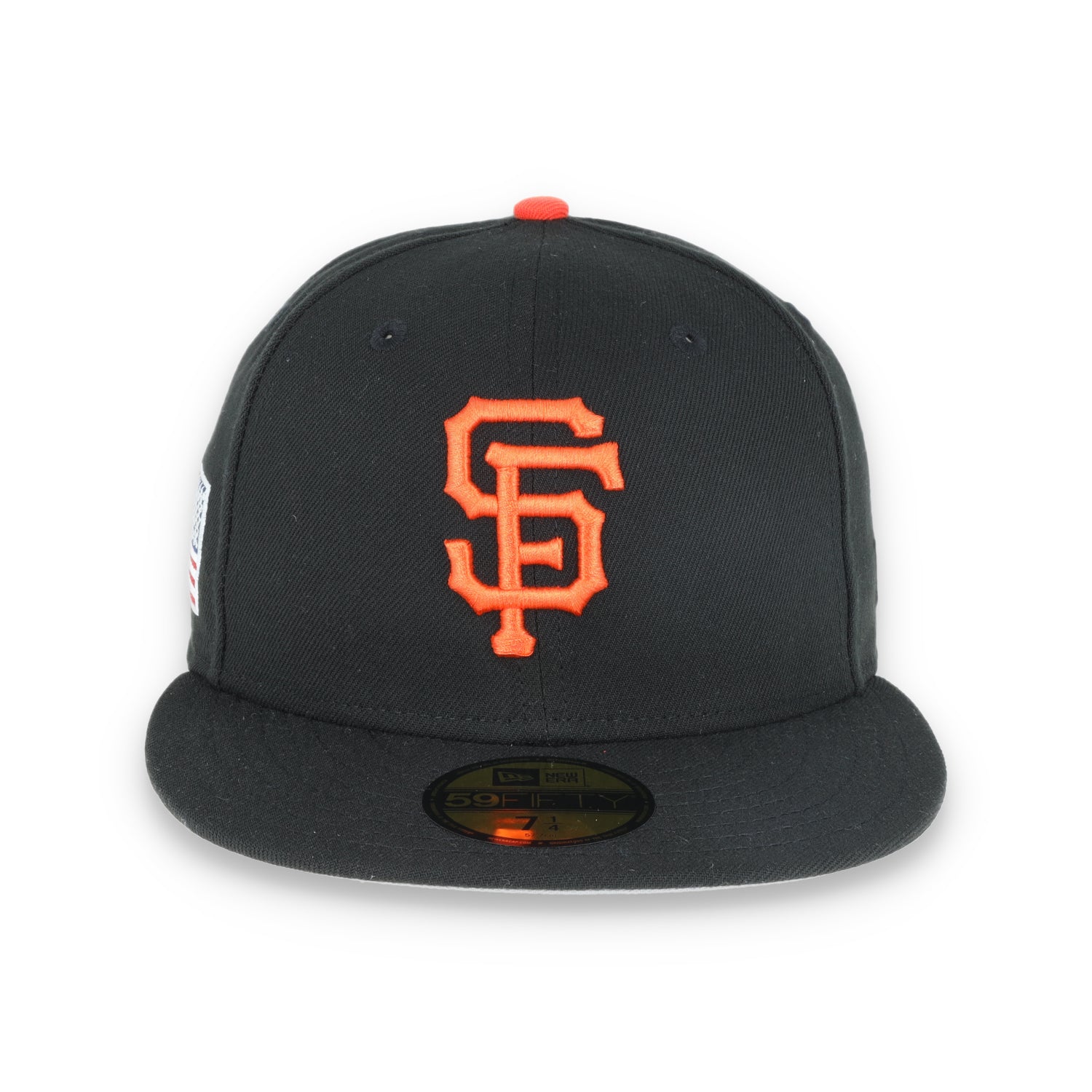NEW ERA SAN FRANCISCO GIANTS 59FIFTY FITTED USA SIDE FLAG- BLACK/ORANGE