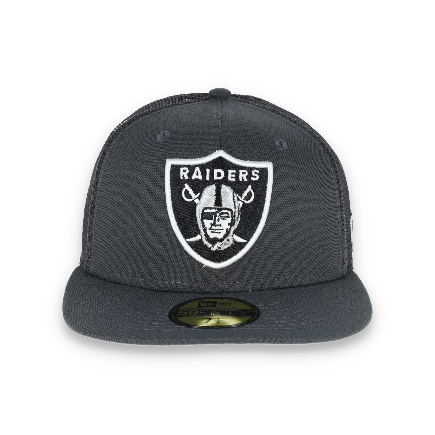 New Era Las Vegas Raiders Shield 59Fifty Fitted Hat-Grey/Mesh