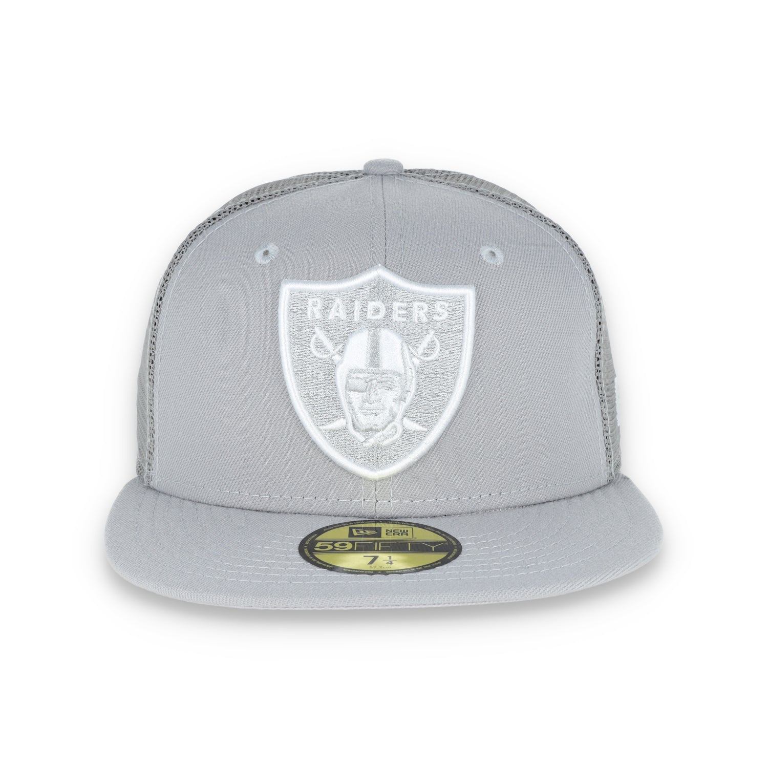 New Era Las Vegas Raiders Shield 59Fifty Fitted Script Hat-Grey/Mesh