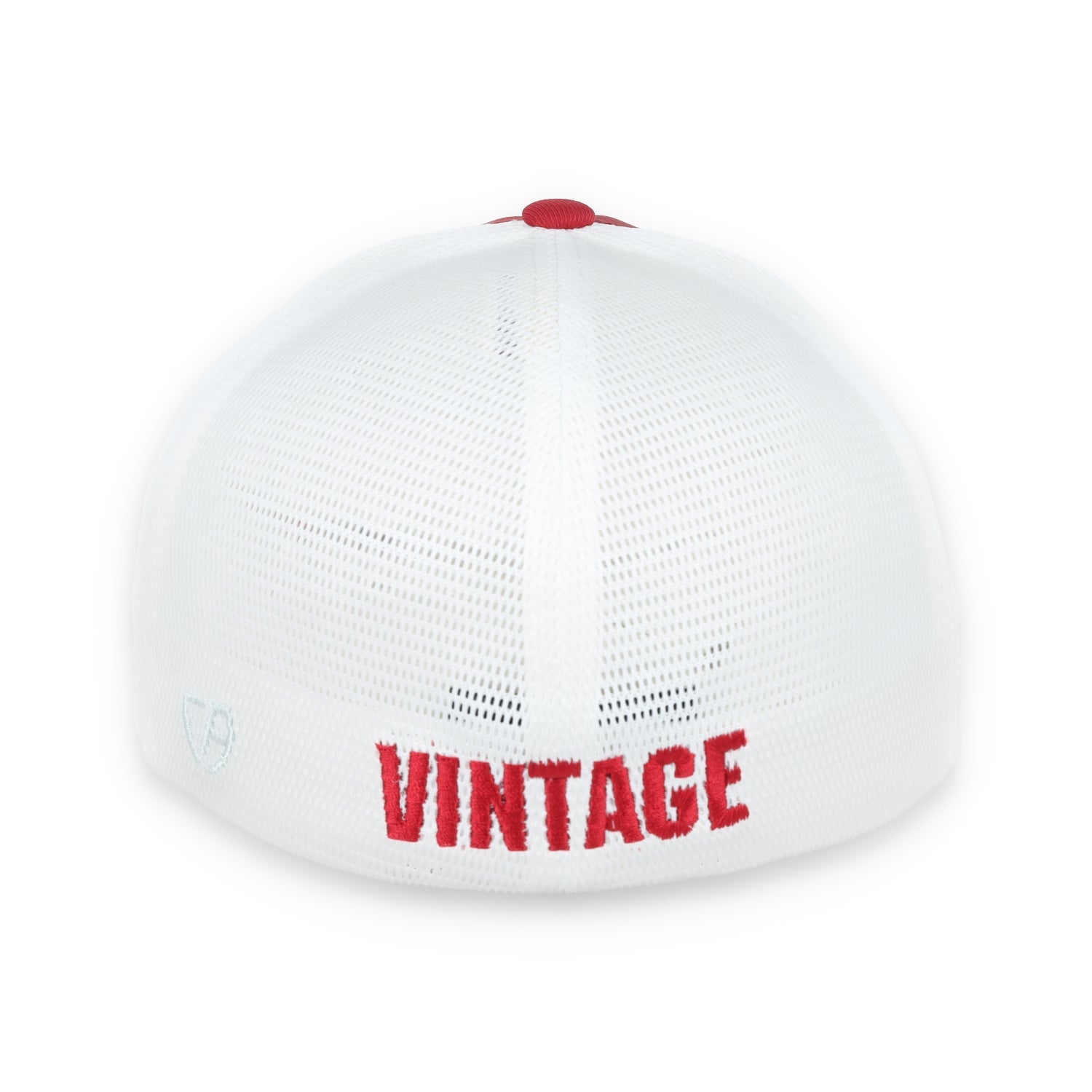 Flexfit® Vintage Crushers Performance Trucker Mesh Back Cap-Cardinal/White