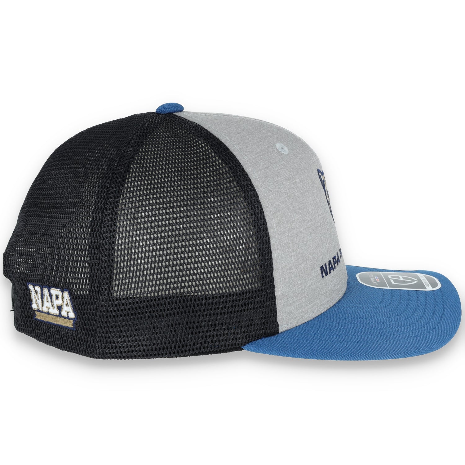 Napa High Grizzlies Flexfit 110® Melange Trucker Mesh Back Cap-Charcoal/Black