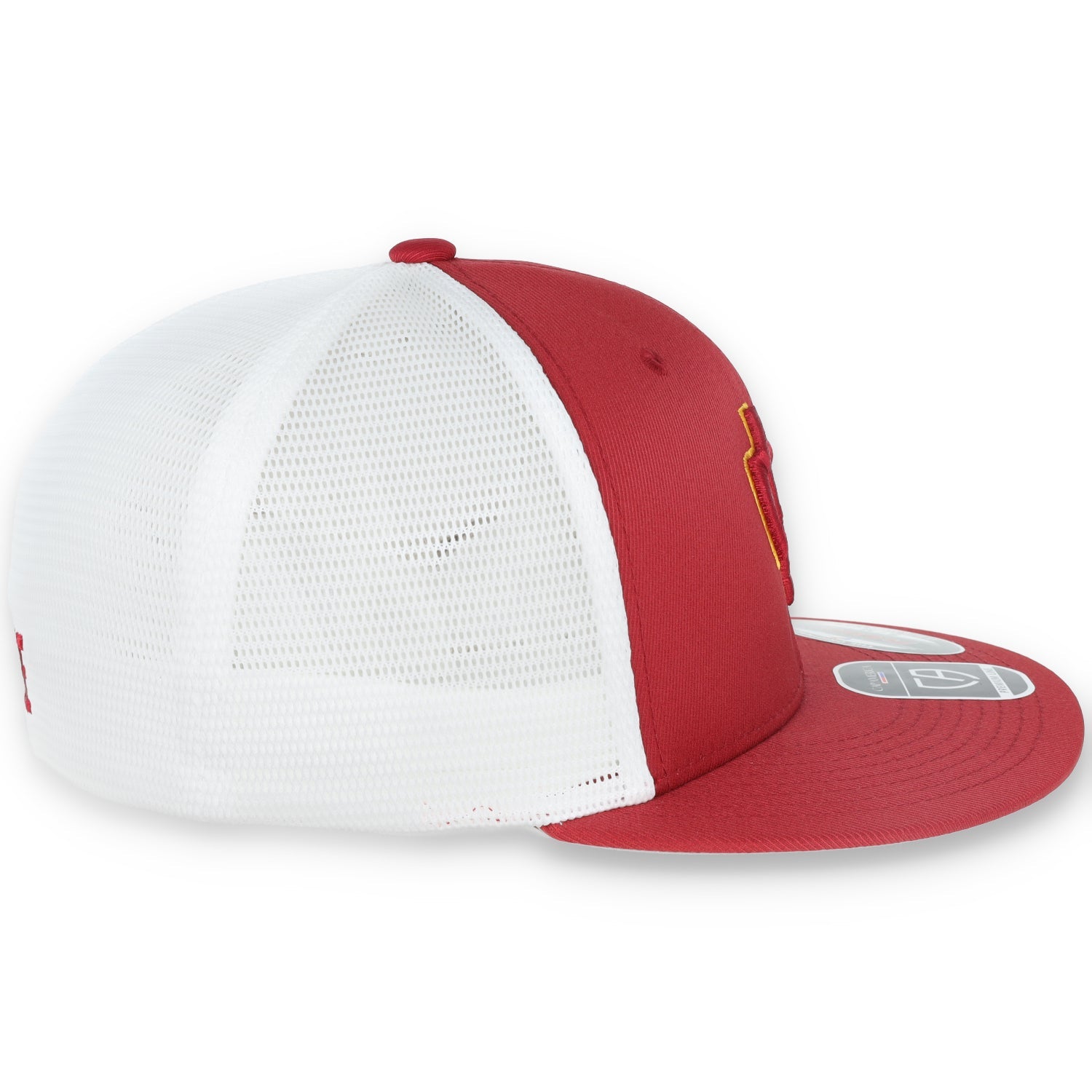 Flexfit® Vintage Crushers Performance Trucker Mesh Back Cap-Cardinal/White