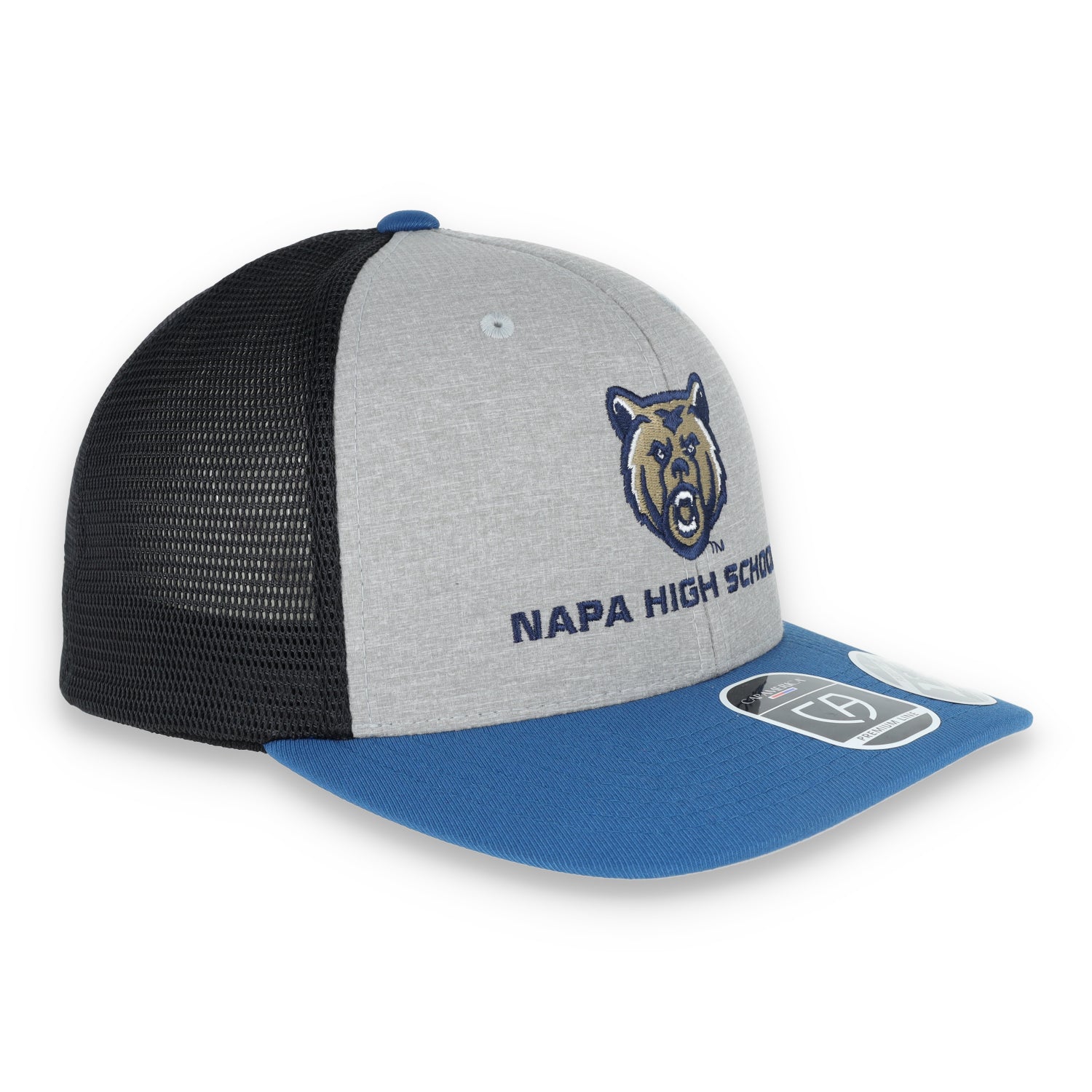 Napa High Grizzlies Flexfit 110® Melange Trucker Mesh Back Cap-Charcoal/Black