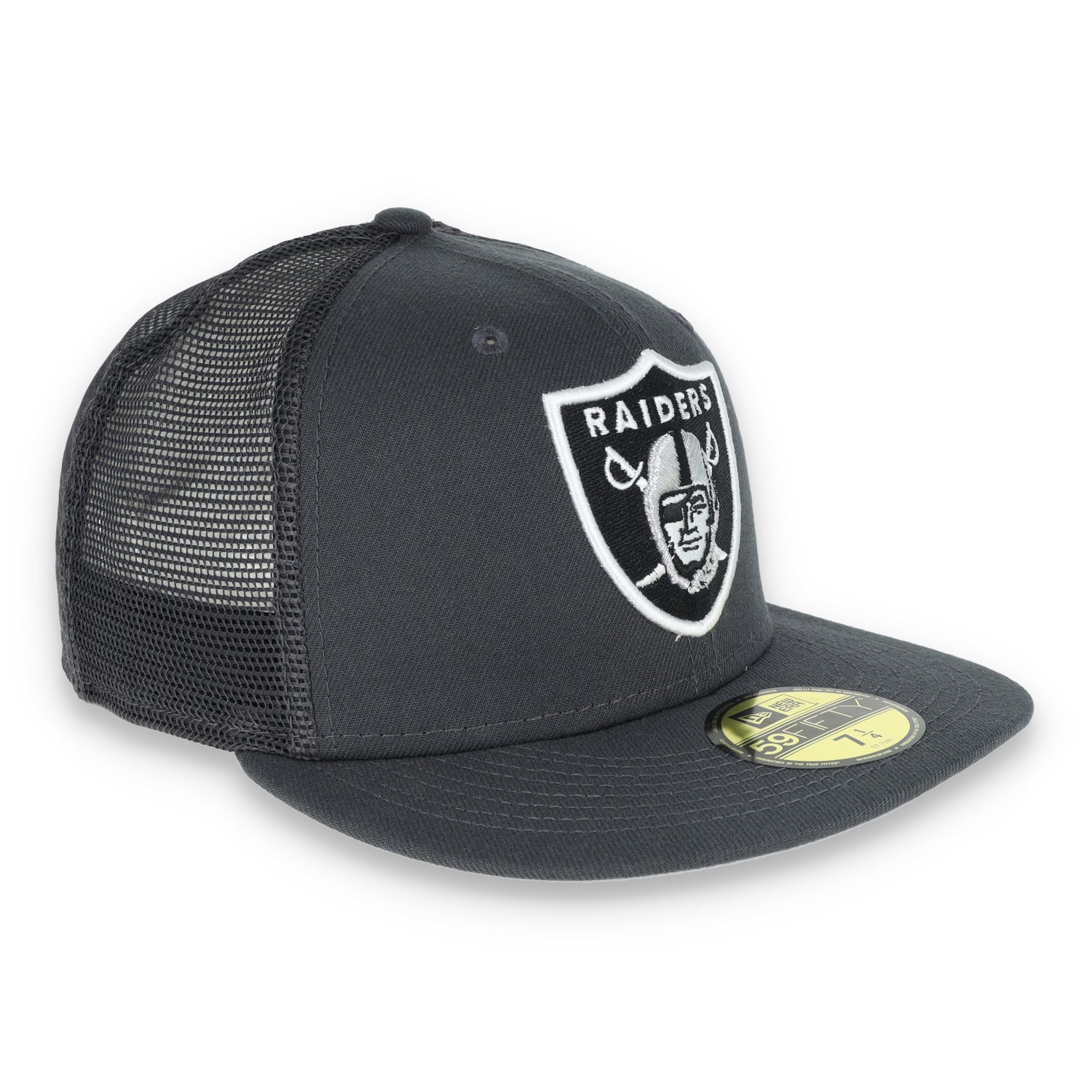 New Era Las Vegas Raiders Shield 59Fifty Fitted Hat-Grey/Mesh