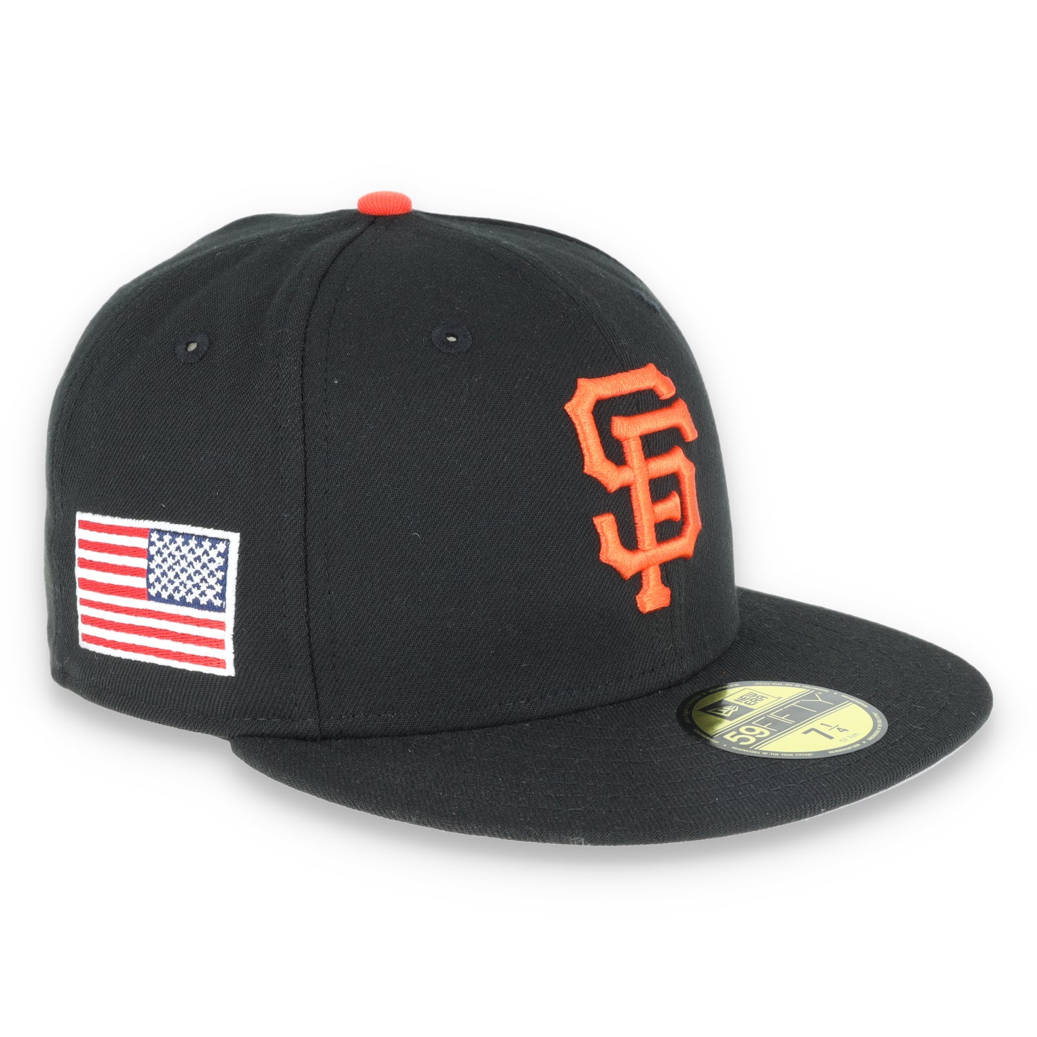 NEW ERA SAN FRANCISCO GIANTS 59FIFTY FITTED USA SIDE FLAG- BLACK/ORANGE