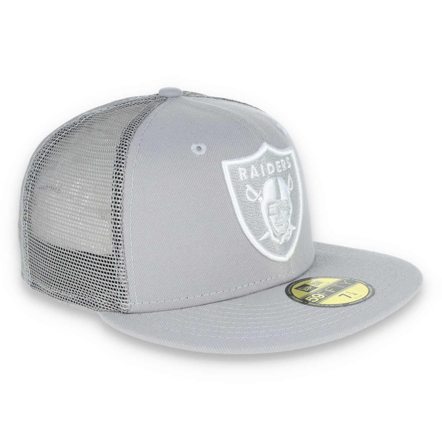New Era Las Vegas Raiders Shield 59Fifty Fitted Script Hat-Grey/Mesh