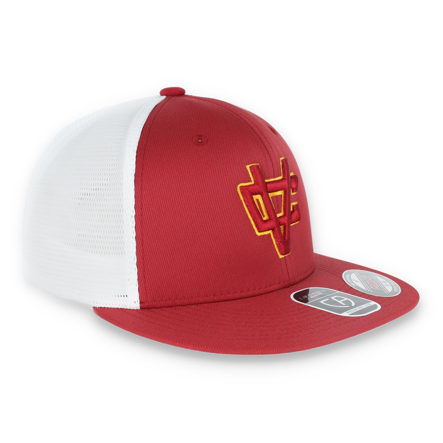 Flexfit® Vintage Crushers Performance Trucker Mesh Back Cap-Cardinal/White